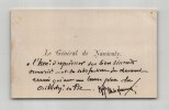 G&eacute;n&eacute;ral de Nansouty - Carte de visite autographe sign&eacute;e - Biblioth&egrave;que du Pie. G&eacute;n&eacute;ral de Nansouty (Charles-Marie-&Eacute;tienne Champion Dubois de Nansouty)