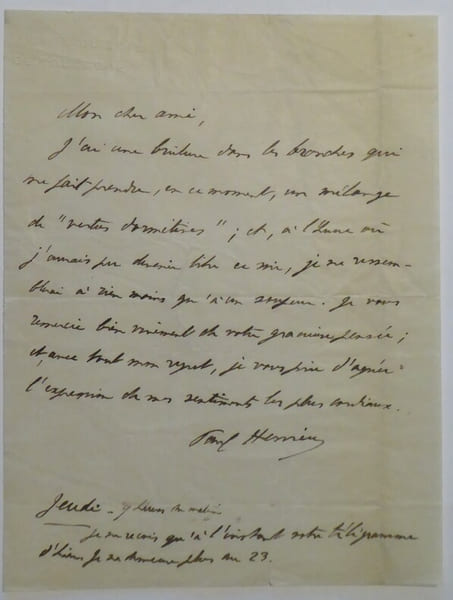 HERVIEU Paul - LETTRE AUTOGRAPHE SIGNEE, AVENUE DU BOIS DE BOULOGNE, PARIS. Paul Hervieu