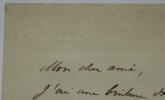 HERVIEU Paul - LETTRE AUTOGRAPHE SIGNEE, AVENUE DU BOIS DE BOULOGNE, PARIS. Paul Hervieu