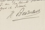 Henri Baudrillart - Lettre autographe sign&eacute;e - Rapport sur la crise agricole. Henri Baudrillart