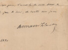 Armand Silvestre - Lettre autographe sign&eacute;e de remerciements - 1890. Armand Silvestre