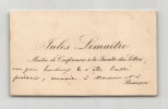 Jules Lema&icirc;tre - Carte de visite autographe sign&eacute;e. Jules Lema&icirc;tre