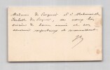 Jules Lema&icirc;tre - Carte de visite autographe sign&eacute;e. Jules Lema&icirc;tre