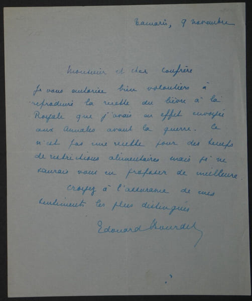 Edouard BOURDET - Lettre Autographe Sign&eacute;e "Recette du Li&egrave;vre &agrave; Royale". &Eacute;douard BOURDET