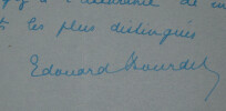 Edouard BOURDET - Lettre Autographe Sign&eacute;e "Recette du Li&egrave;vre &agrave; Royale". &Eacute;douard BOURDET