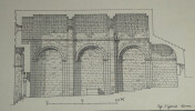 Coupe sur l'&eacute;glise Saint-Gabriel &agrave; Tarascon - Dessin original &agrave; l'encre. Louis Henri Laffill&eacute;e