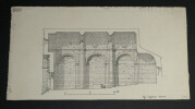 Coupe sur l'&eacute;glise Saint-Gabriel &agrave; Tarascon - Dessin original &agrave; l'encre. Louis Henri Laffill&eacute;e