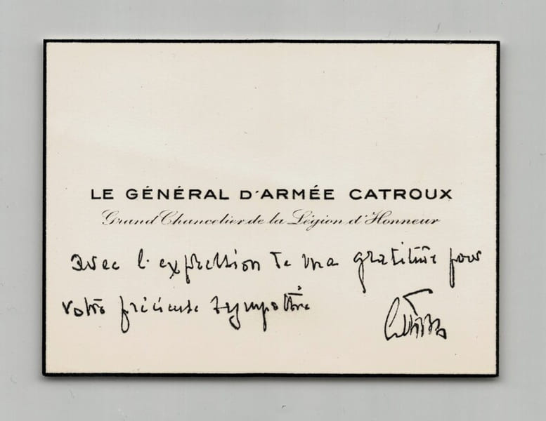 G&eacute;n&eacute;ral Catroux - Carte lettre autographe sign&eacute;e &agrave; J.F. Blondel - France Libre. G&eacute;n&eacute;ral Georges Catroux