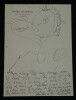Louis Touchagues - Dessin original et Vœux autographes sign&eacute;s pour No&euml;l de 1950. Louis Touchagues