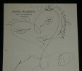 Louis Touchagues - Dessin original et Vœux autographes sign&eacute;s pour No&euml;l de 1950. Louis Touchagues