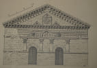 Face post&eacute;rieure du baptist&egrave;re de Poitiers - Dessin original sign&eacute;. Louis Henri Laffill&eacute;e
