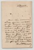 Vice Amiral Philippe Victor Touchard - Lettre autographe sign&eacute;e. Vice Amiral Philippe Victor Touchard
