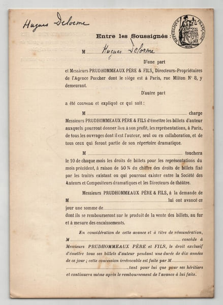 Pouvoir sign&eacute; par Hugues Delorme - Collection coh&eacute;rente 25 auteurs & musiciens. Hugues Delorme (Georges Thi&eacute;bost)