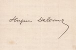 Pouvoir sign&eacute; par Hugues Delorme - Collection coh&eacute;rente 25 auteurs & musiciens. Hugues Delorme (Georges Thi&eacute;bost)