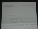 Secr&eacute;tariat particulier du G&eacute;n&eacute;ral de Gaulle - Lettre dactylographi&eacute;e sign&eacute;e de remerciements, &agrave; Monsieur Christian Melchior-Bonnet, 1949. Secr&eacute;tariat ...