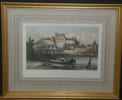 Gravure en couleur - Vue d'Amboise et du ch&acirc;teau - Imprimerie de Bougeard. 