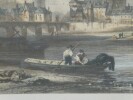 Gravure en couleur - Vue d'Amboise et du ch&acirc;teau - Imprimerie de Bougeard. 