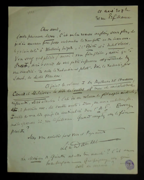 DAUDET L&eacute;on - LETTRE AUTOGRAPHE SIGN&Eacute;E 1931 BRUXELLES LES RYTHMES DE L'HOMME. L&eacute;on Daudet