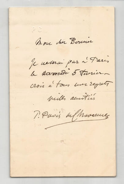 Pierre Puvis de Chavanne - Lettre autographe sign&eacute;e. Pierre Puvis de Chavanne