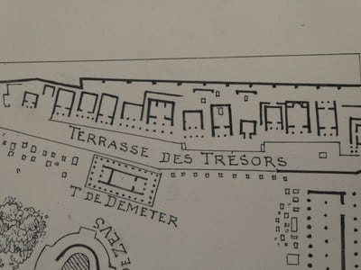Plan de l'enceinte sacrée d'Olympie — Dessin original signé de ses initiales