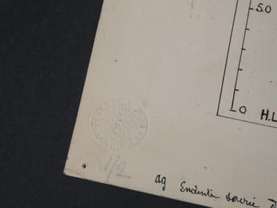 Plan de l'enceinte sacrée d'Olympie — Dessin original signé de ses initiales