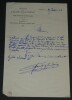 Frantz JOURDAIN Lettre autographe sign&eacute;e 1912 1 page. Frantz JOURDAIN