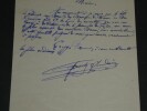 Frantz JOURDAIN Lettre autographe sign&eacute;e 1912 1 page. Frantz JOURDAIN