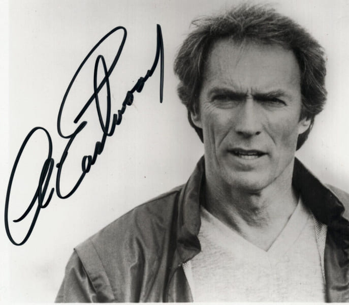 Clint EASTWOOD Acteur, PHOTOGRAPHIE SIGN&Eacute;E &agrave; la main Autographe 1988. Clint EASTWOOD