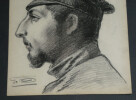 DESSIN ORIGINAL AU CRAYON SIGN&Eacute; - GUERRE 14/18 - "BARAMAS" OHRDRUF. 