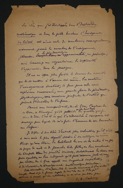 Charles-Ange LAISANT - LETTRE AUTOGRAPHE SIGNEE "Initation Math&eacute;matique". Charles-Ange LAISANT