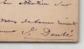 Jules Danb&eacute; - Carte de correspondance autographe sign&eacute;e - 1883. Jules Danb&eacute;