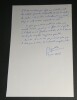 Roger IKOR Pens&eacute;e autographe sign&eacute;e de 1978 "actuellement ma v&eacute;rit&eacute;" 1 page. Roger IKOR