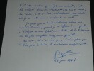 Roger IKOR Pens&eacute;e autographe sign&eacute;e de 1978 "actuellement ma v&eacute;rit&eacute;" 1 page. Roger IKOR
