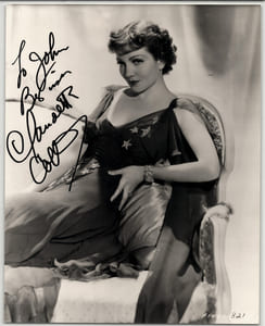 Claudette COLBERT, actrice - PHOTOGRAPHIE DÉDICACÉE ET SIGNÉE à la main