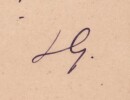 L&eacute;on Guignard - Carte de visite autographe sign&eacute;e &agrave; Mr Risler de Remerciements. L&eacute;on Guignard