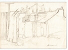 Dessin au crayon, Montmartre Paris, par E. Phelipeau, ann&eacute;es 20. E. Phelipeau