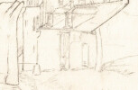 Dessin au crayon, Montmartre Paris, par E. Phelipeau, ann&eacute;es 20. E. Phelipeau