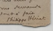 Philippe H&eacute;riat - Lettre autographe sign&eacute;e &agrave; Thierry Maulnier - Antigone - 1945. Philippe H&eacute;riat