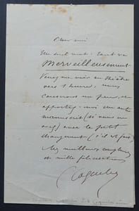 LETTRE AUTOGRAPHE SIGNÉE