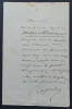 LETTRE AUTOGRAPHE SIGN&Eacute;E. Ernest COQUELIN dit COQUELIN CADET