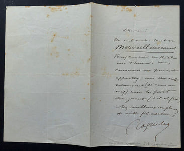 LETTRE AUTOGRAPHE SIGNÉE