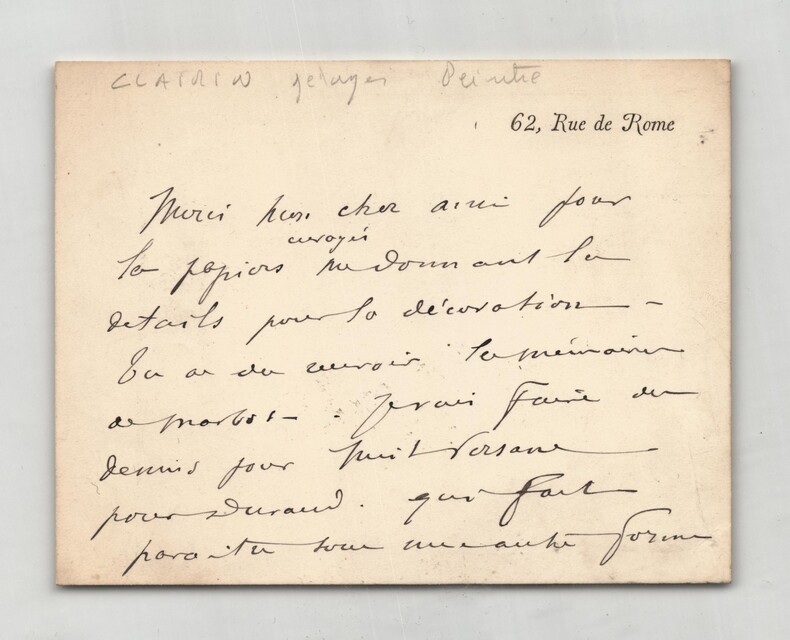 Georges Clairin - Carte lettre autographe sign&eacute;e - "4 dessins qui vont m'amuser". Georges Clairin