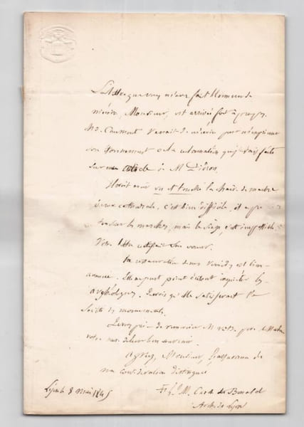Louis-Jacques-Maurice de Bonald - Lettre autographe sign&eacute;e - Lyon 1845. Louis-Jacques-Maurice de Bonald