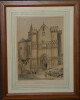 Gravure en couleur de l'&eacute;glise de Candes-Saint-Martin - Indre-et-Loire XIX&egrave;me. 