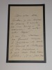 Veuve Emile AUGIER - LETTRE AUTOGRAPHE SIGN&Eacute;E pour la statue, "Arago" - 2 pages. Veuve Emile AUGIER