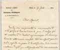 &Eacute;mile Boutmy Fondateur de Sciences Po, Lettre autographe sign&eacute;e 1900 Education. &Eacute;mile Boutmy