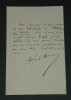 Alfred Bruneau - Lettre autographe sign&eacute;e - "L'attaque du moulin". Alfred Bruneau