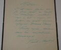 Paul CHABAS - Lettre autographe sign&eacute;e pour un buste de Blasco Ib&aacute;&ntilde;ez, 1933. Paul CHABAS