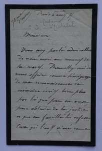 Athénaïs MICHELET née MIALARET, LETTRE AUTOGRAPHE SIGNÉE, mort de Jules MICHELET