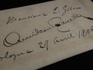 ZANELLA Amilcare - CARTE AUTOGRAPHE SIGNEE, BOLOGNE 1906. Amilcare Zanella